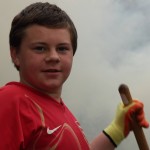 Tom by the bonfire