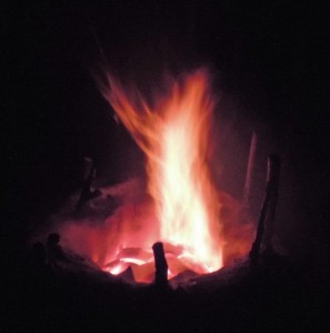 kiln at night